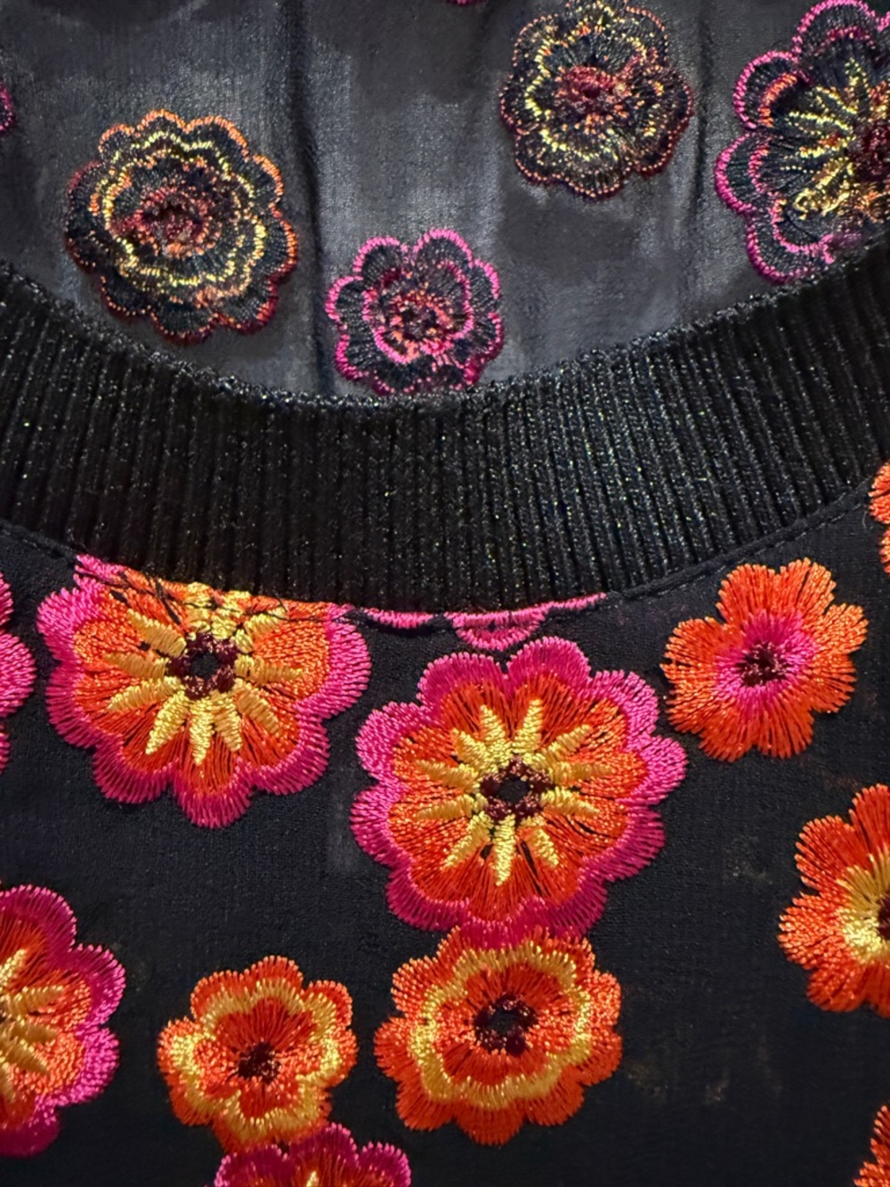 Lewit Floral Embroidered Peplum Top - Picture 8 of 10